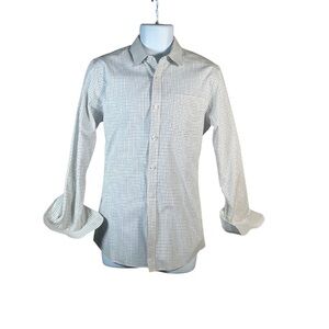 Amazon Essentials Men's White and Gray Checkered Shirt